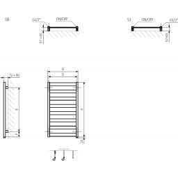 Terma Vivo grzejnik łazienkowy drabinkowy 115x60 cm czarny WZVON115060K9M5S8P
