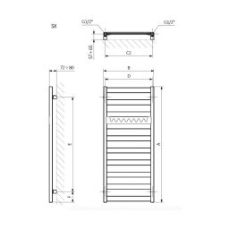 Terma Vivo grzejnik łazienkowy 91x30 cm biały WGVOV091030K916SX