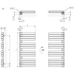 Terma Warp S grzejnik łazienkowy 65,5x60 cm biały WGWAS065060K916GD