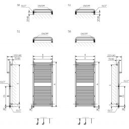Terma Lima One grzejnik łazienkowy 114x50 cm biały WZLIE114050K916S8U