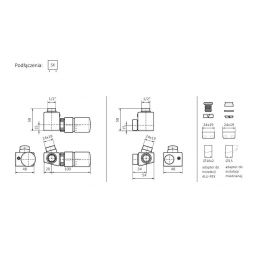 Terma Dexter zestaw termostatyczny lewy biały TGETCG1-BI