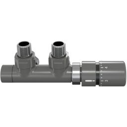 Zehnder zestaw zaworowy z głowicą prawy antracyt 839419/0346