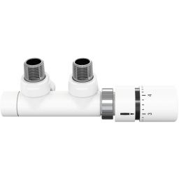 Zehnder zestaw zaworowy z głowicą prawy biały mat 839419/0556
