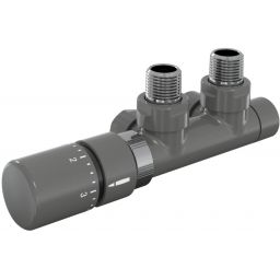 Zehnder zestaw zaworowy z głowicą lewy antracyt 839429/0346