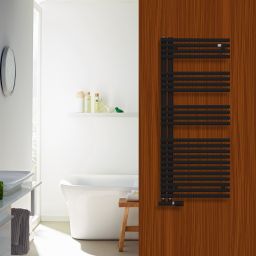 Zehnder Forma Asym grzejnik łazienkowy drabinkowy 116,1x49,6 cm czarny mat LFAR-120-050/0557