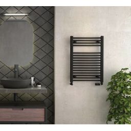 Zehnder Aura grzejnik łazienkowy drabinkowy 77,5x50 cm czarny PBN-080-050-9205