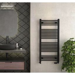 Zehnder Aura grzejnik łazienkowy drabinkowy 121,7x50 cm czarny PBN-120-050-9205