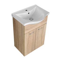 Aqualine Keramia Fresh szafka 50 cm podumywalkowa wisząca dąb platin 50058