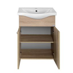 Aqualine Keramia Fresh szafka 50 cm podumywalkowa wisząca dąb platin 50058