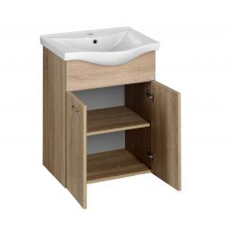 Aqualine Keramia Fresh szafka 50 cm podumywalkowa wisząca dąb platin 50058