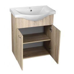 Aqualine Keramia Fresh szafka 60 cm podumywalkowa wisząca dąb platin 50065