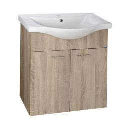 Aqualine Keramia Fresh szafka 60 cm podumywalkowa wisząca dąb platin 50065
