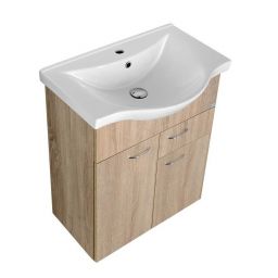 Aqualine Keramia Fresh szafka 60 cm podumywalkowa wisząca dąb platin 50066