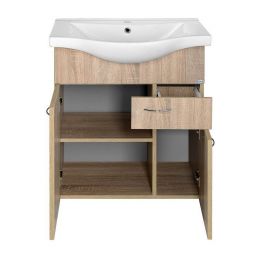 Aqualine Keramia Fresh szafka 60 cm podumywalkowa wisząca dąb platin 50066