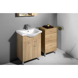 Aqualine Keramia Fresh szafka 60 cm podumywalkowa wisząca dąb platin 50066