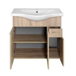 Aqualine Keramia Fresh szafka 75 cm podumywalkowa wisząca dąb platin 50083