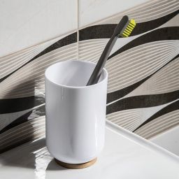 Aqualine Snow kubek na szczoteczki stojący biały 7579