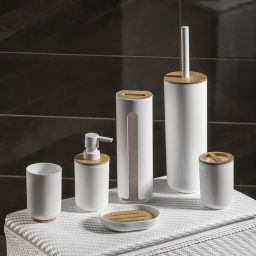 Aqualine Snow szczotka toaletowa stojąca biała 7582