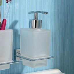 Aqualine Apollo dozownik do mydła ścienny chrom/szkło mleczne 1416-19