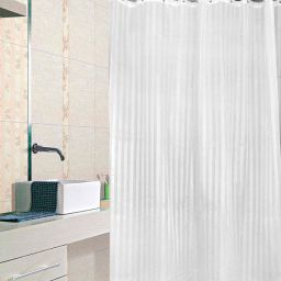 Aqualine zasłona prysznicowa 180x200 cm poliester biała ZP001