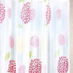 Aqualine zasłona prysznicowa 180x200 cm winyl biała/kwiaty ZV015