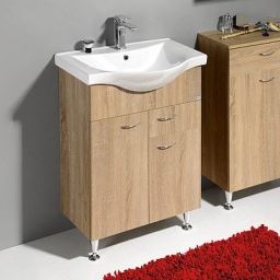 Aqualine Keramia Fresh szafka 60 cm podumywalkowa wisząca dąb platin 50066