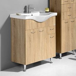 Aqualine Keramia Fresh szafka 75 cm podumywalkowa wisząca dąb platin 50083