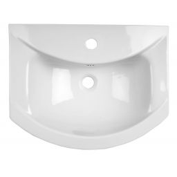 Aqualine Zero umywalka 55x43 cm półokrągła meblowa biała 6055