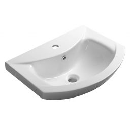 Aqualine Zero umywalka 55x43 cm półokrągła meblowa biała 6055