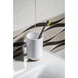Aqualine Snow kubek na szczoteczki stojący biały 7579