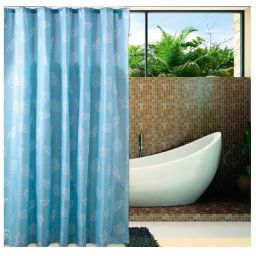 Aqualine zasłona prysznicowa 180x200 cm poliester niebieska/muszle ZP006