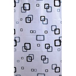 Aqualine zasłona prysznicowa 180x180 cm winyl biały/niebieski/czarny ZV010