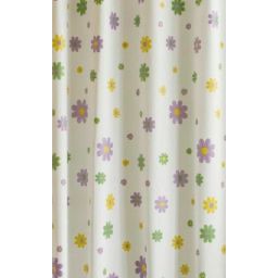 Aqualine zasłona prysznicowa 180x200 cm winyl biała/kwiaty ZV014