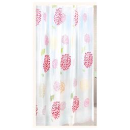 Aqualine zasłona prysznicowa 180x200 cm winyl biała/kwiaty ZV015