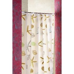 Aqualine zasłona prysznicowa 180x200 cm winyl biała/gwiazdy ZV016