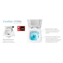 CeraStyle Ibiza miska WC wisząca bez kołnierza Rimless biała 018900-w