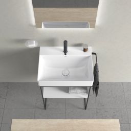Duravit DuraSquare nogi do umywalki z relingiem czarny mat 0031014600