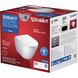 Duravit D-Neo miska WC z deską wolnoopadającą wisząca bez kołnierza biały 45880900A1