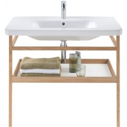 Duravit DuraStyle nogi do umywalki z półką i wieszakiem dąb europejski lity/biały mat DS988401876