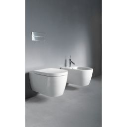 Duravit ME by Starck miska WC wisząca Rimless z deską sedesową wolnoopadającą WonderGliss biały 45290900A11