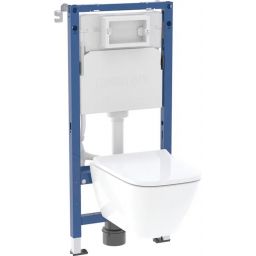 Geberit Duofix Basic Smyle Square zestaw WC stelaż z miską i deską 118.348.00.3
