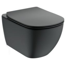Ideal Standard Tesi miska WC z deską wolnoopadającą wisząca bez kołnierza czarny T3546V3