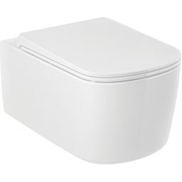 Kludi Resa S miska WC wisząca bez kołnierza ze spłukiwaniem wirowym biały połysk 27WCW0143
