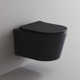 Zestaw Kronenbach Tube miska WC wisząca ze spłukiwaniem wirowym i deską wolnoopadającą czarny mat KB100082MB-Set1