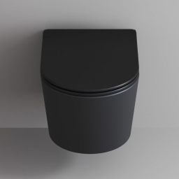 Kronenbach Tube miska WC wisząca bez kołnierza ze spłukiwaniem wirowym czarny mat KB100082MB