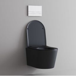 Kronenbach Tube miska WC wisząca bez kołnierza ze spłukiwaniem wirowym czarny mat KB100082MB