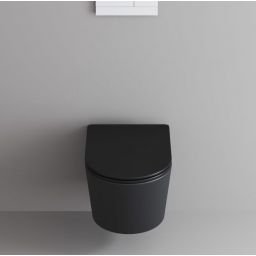 Kronenbach Tube miska WC wisząca bez kołnierza ze spłukiwaniem wirowym czarny mat KB100082MB