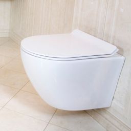 LaVita Sofi Slim miska WC z deską wolnoopadającą wisząca bez kołnierza biały połysk