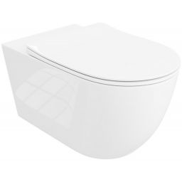 LaVita Sinto miska WC z deską wolnoopadającą wisząca bez kołnierza spłukiwanie wirowe biały połysk