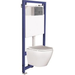 Laveo Akan zestaw stelaż z miską, deską i przyciskiem VMDD600S